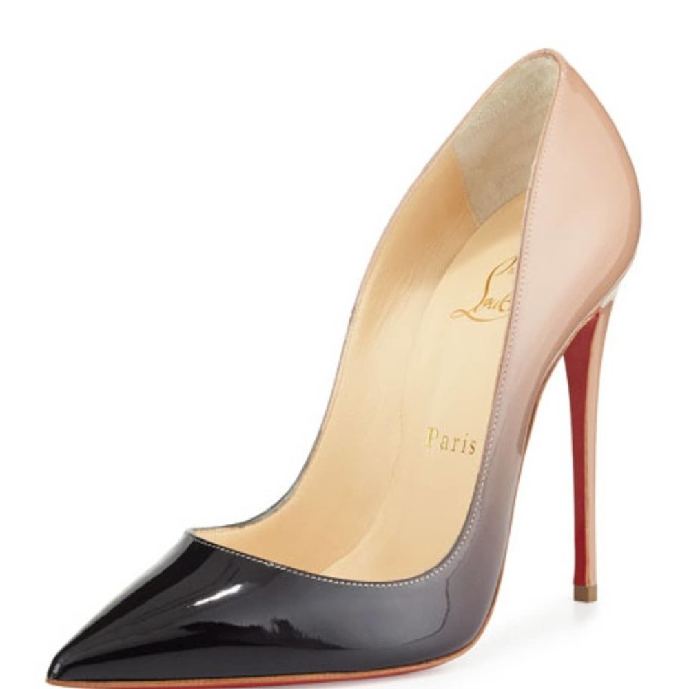Christian Louboutin Ombré Nude to Black Degrade So Kate 120mm Pumps 37.5